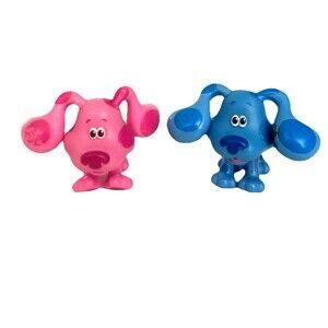 Blues Clues Magenta and Blue Dogs Figures Cake Toppers 2019 Viacom Just Play 2"